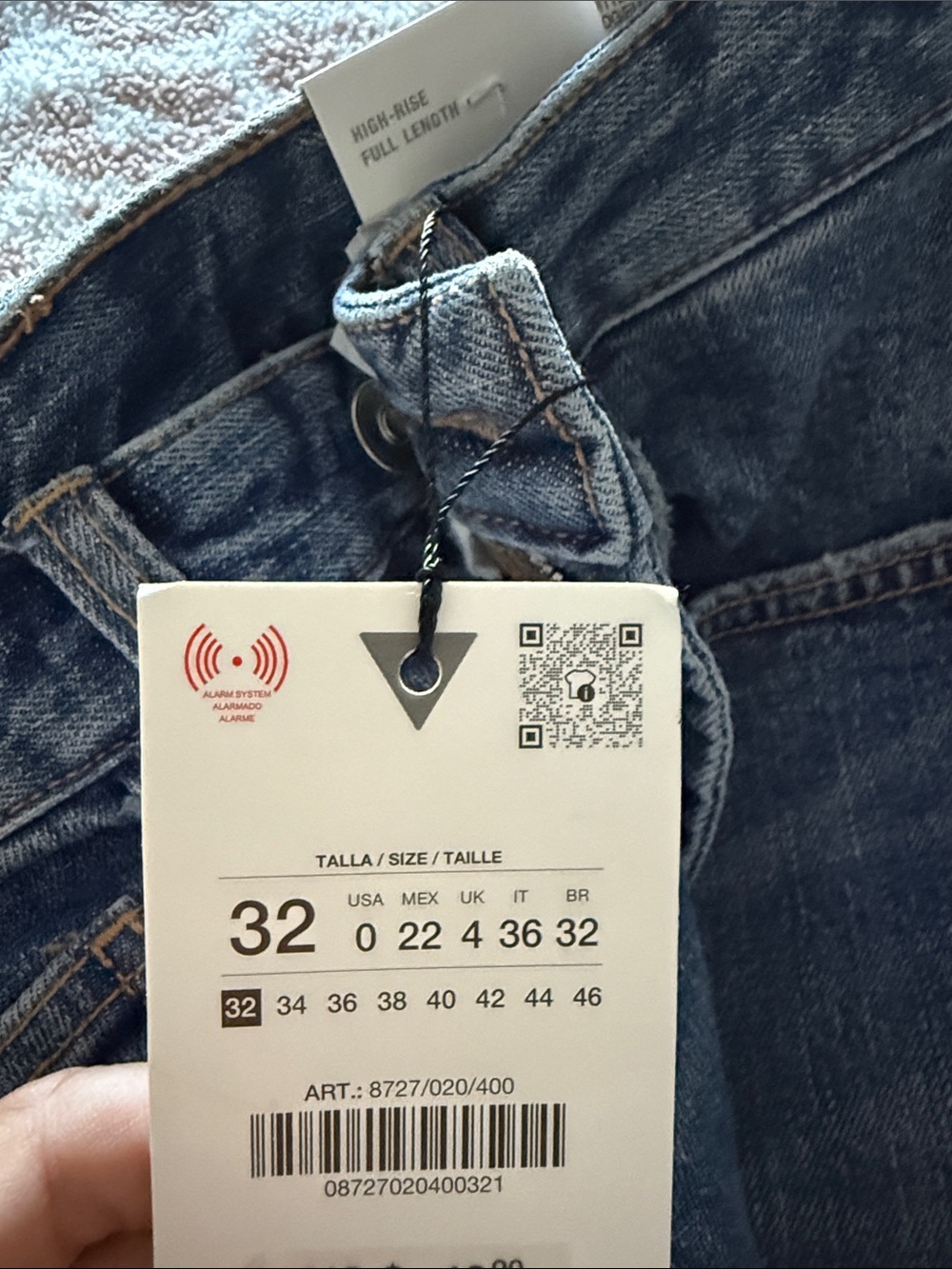 Zara Blue Washed High-Rise Straight Jeans - Picture 3 of 4